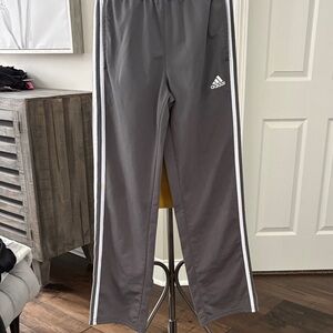 Adidas Kids Charcoal Joggers with White Stripes